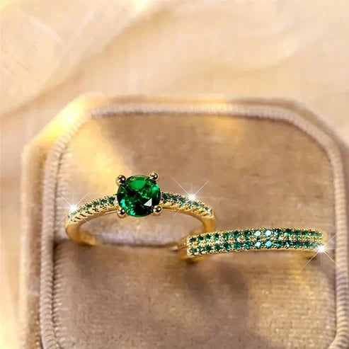 Serena Emerald Duo Ring Set