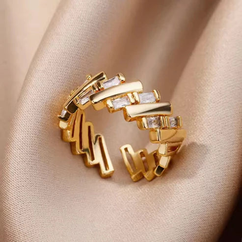 Irregular Form Adjustable Gold Ring