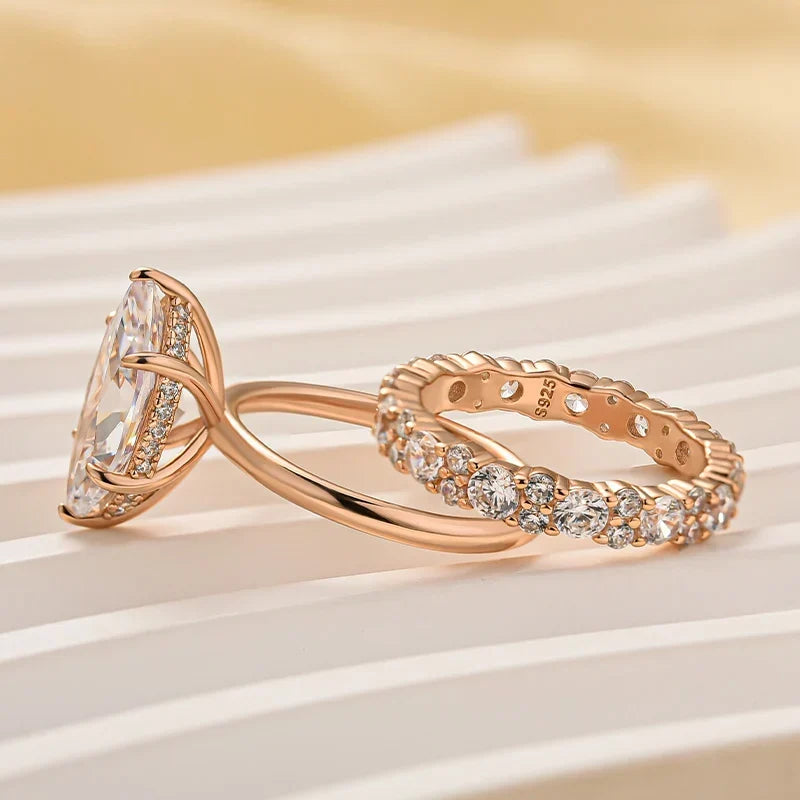 Marquise Cut Bridal Ring Set