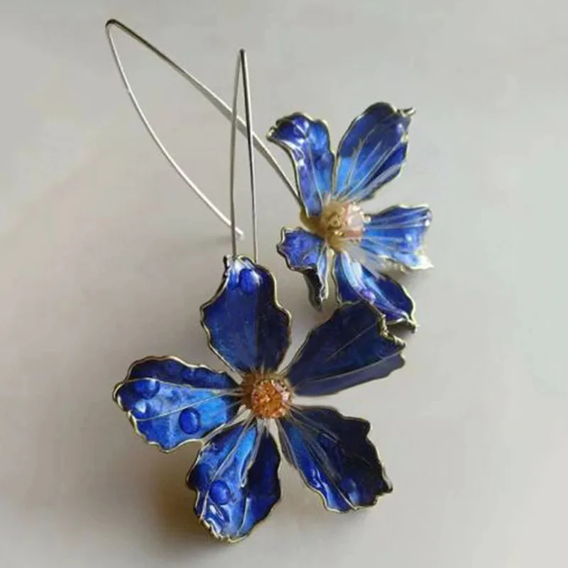 Blue Flower Vintage Earrings