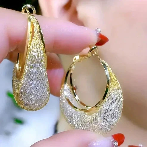 Bright Golden Basket Earrings