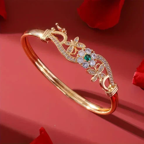 Zirconia Gold Green Crystal Bracelet