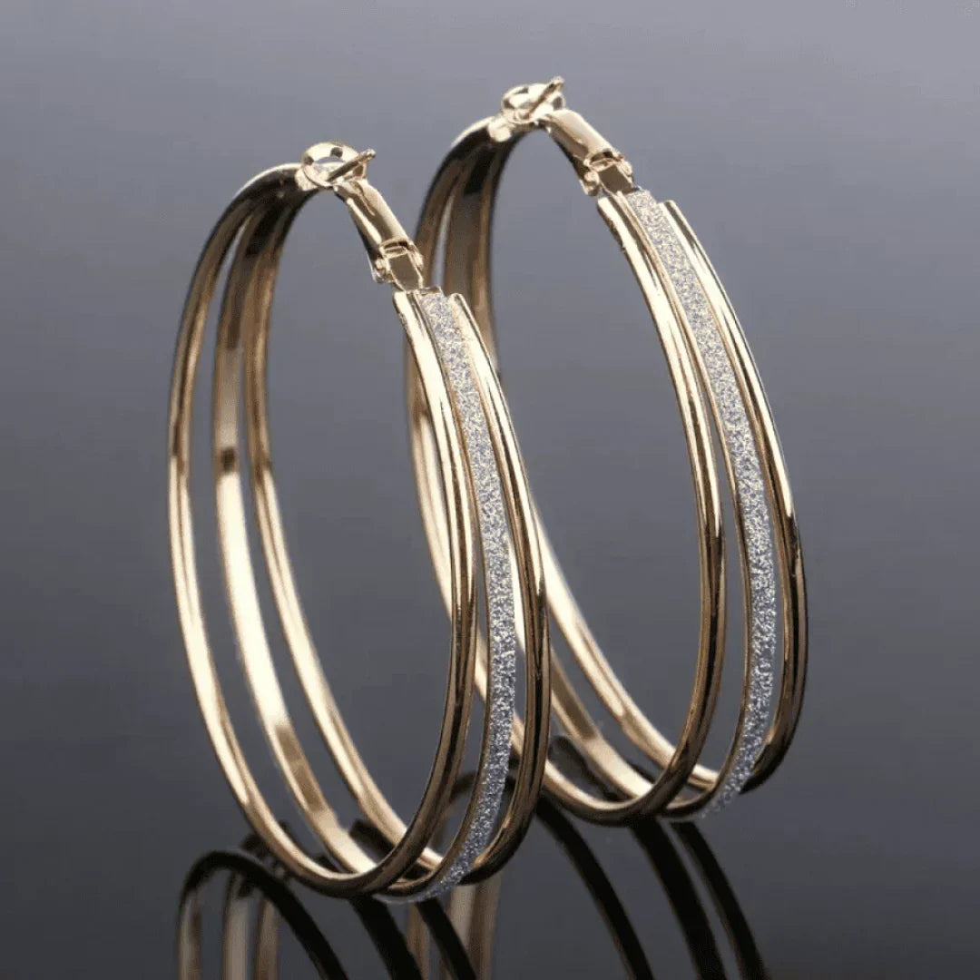 Retro Gold Hoop Earrings