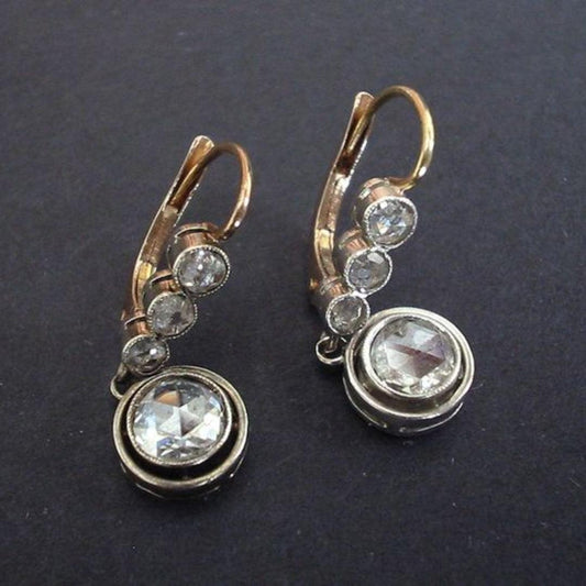Vintage Zirconia Gold Earrings