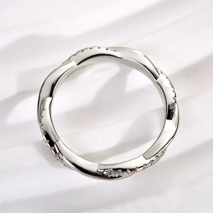 Moissanite Twist Eternity Wedding Ring
