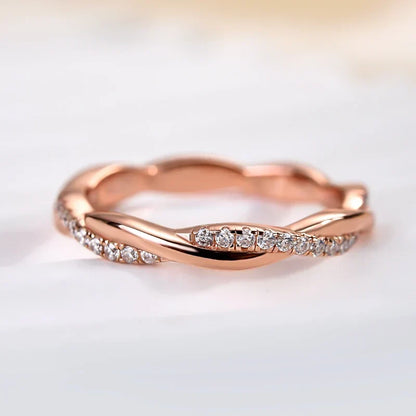 Moissanite Twist Eternity Wedding Ring