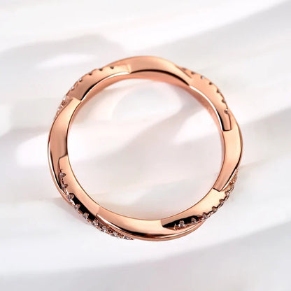 Moissanite Twist Eternity Wedding Ring
