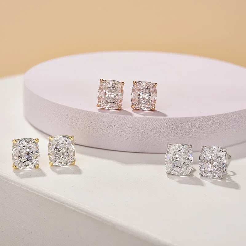 Classic Cushion Cut Women's Stud Earrings
