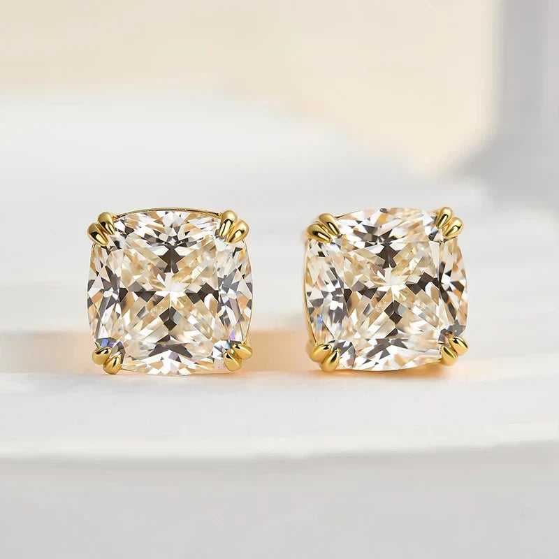 Cushion Cut Stud Earrings For Women