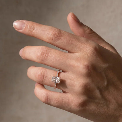 Moissanite Radiant Cut Engagement Ring