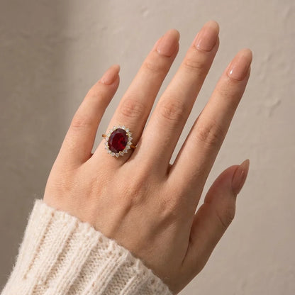 Oval Cut Halo Sapphire Ring