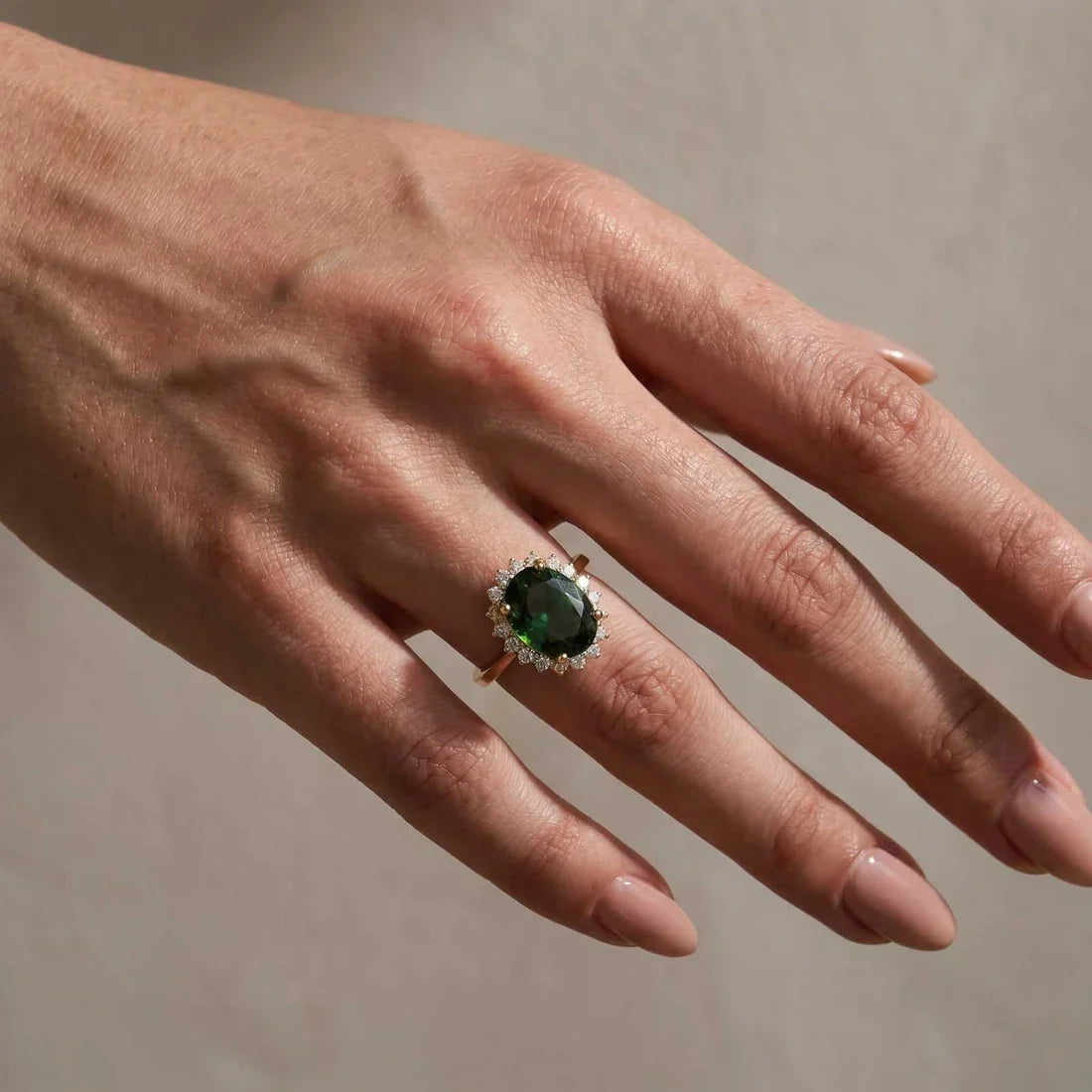 Oval Cut Halo Sapphire Ring