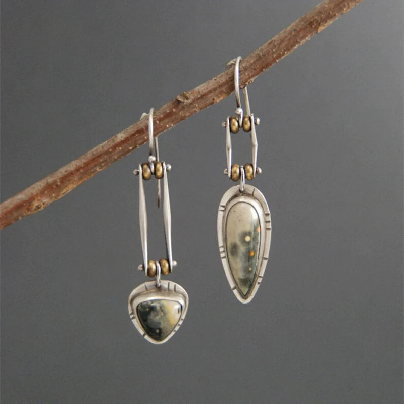 Antique" asymmetric earrings