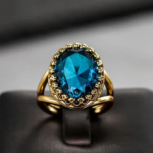 Blue Sapphire Golden Ring