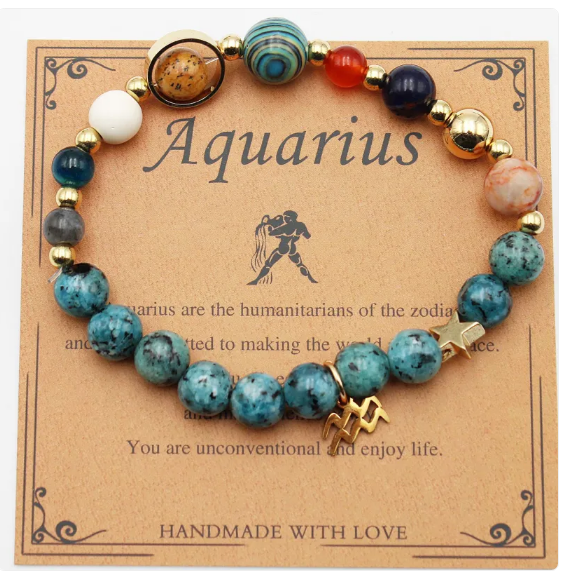 Eight Planets & 12 Constellation Stone Bracelet