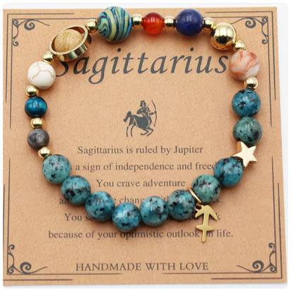 Eight Planets & 12 Constellation Stone Bracelet