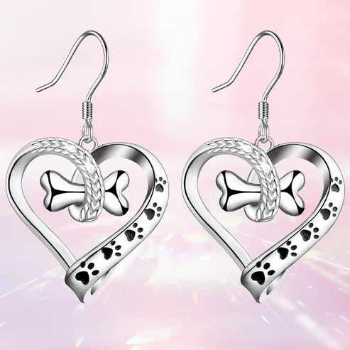 2-Piece Jewelry Set with Paw, Heart & Bone Charms
