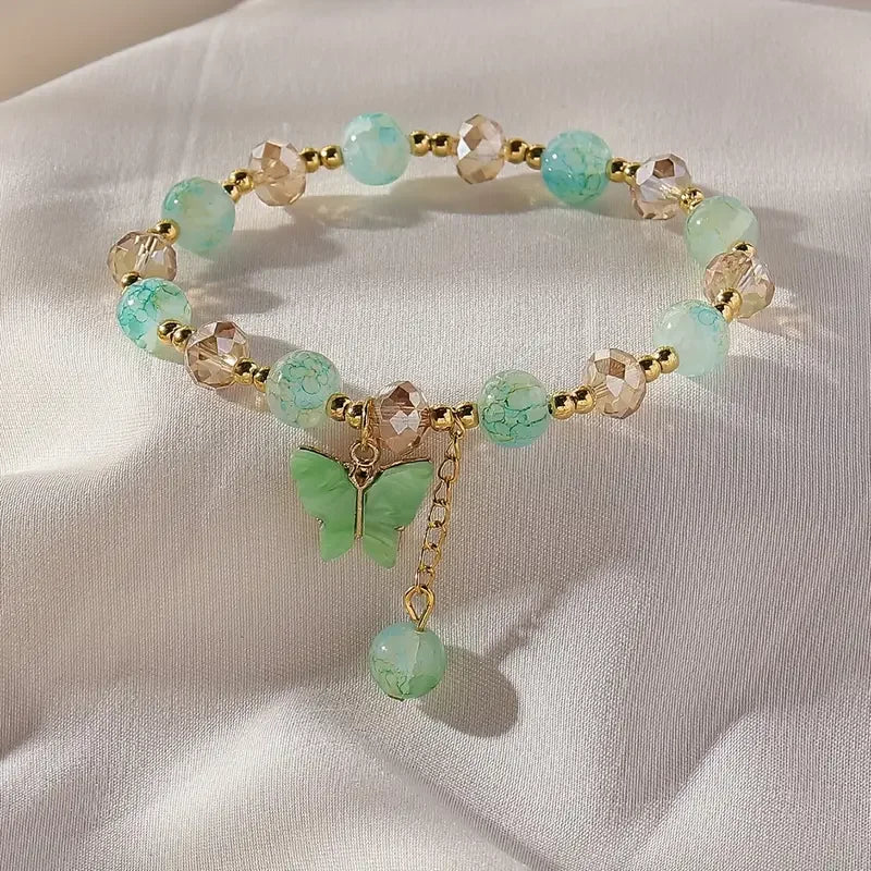 Beautiful Butterfly Beaded Stretch Bracelet