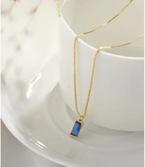 Minimalist Sapphire Pendant Necklace