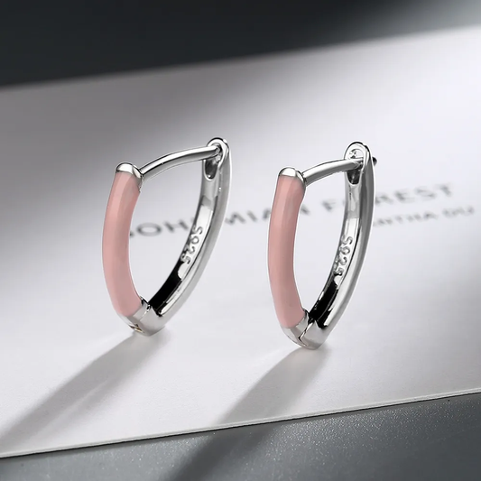 Elegant pink earrings in silver
