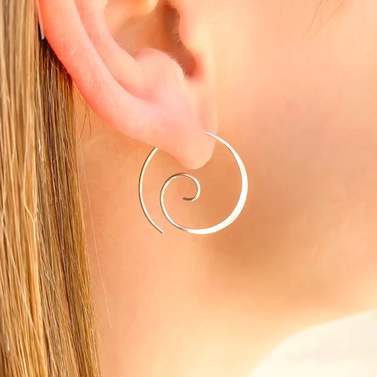 Vintage Silver-Plated Spiral Earrings