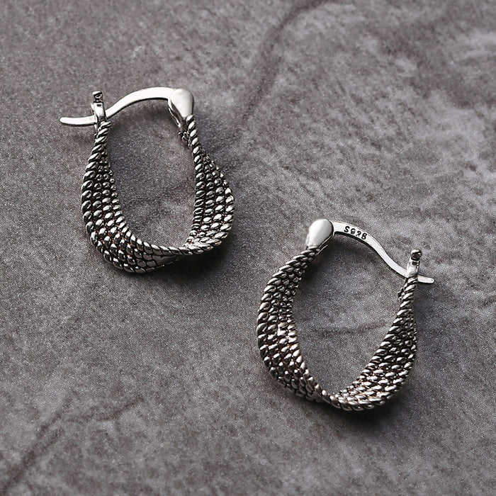 Vintage Irregular Silver Earrings